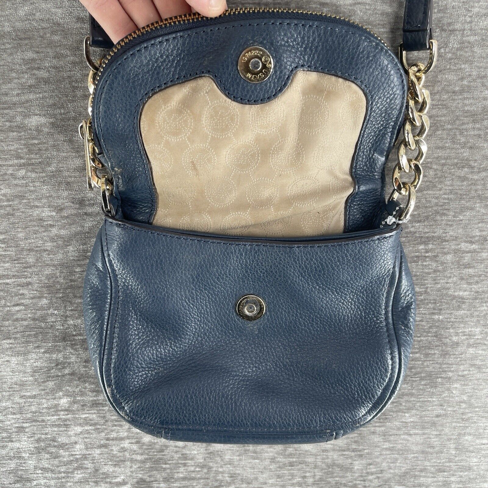 Michael Kors Bedford Flap Crossbody Navy Blue Bag… - image 6