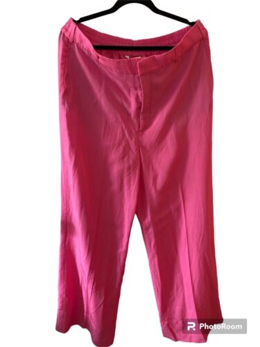 Zara Pink High waisted Wide Leg Trousers