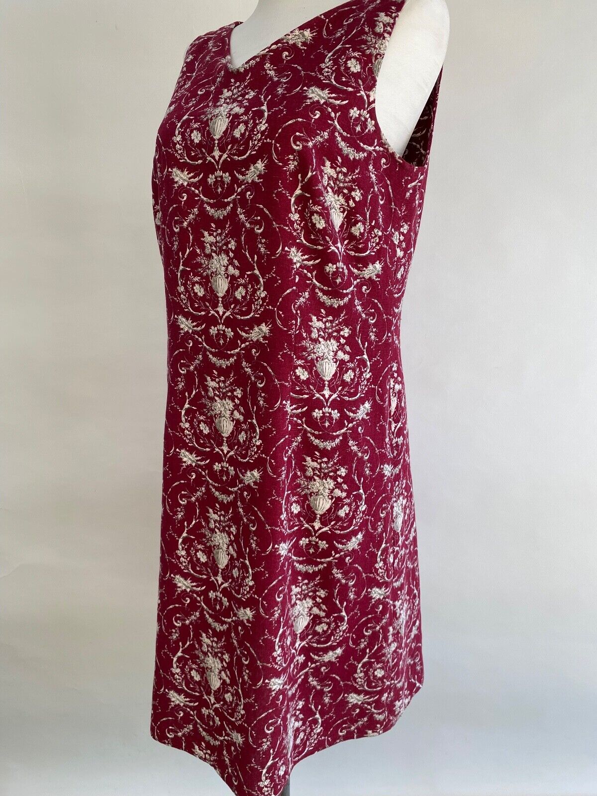 Talbots Petite Sheath Dress Red Linen Blend Toile… - image 11