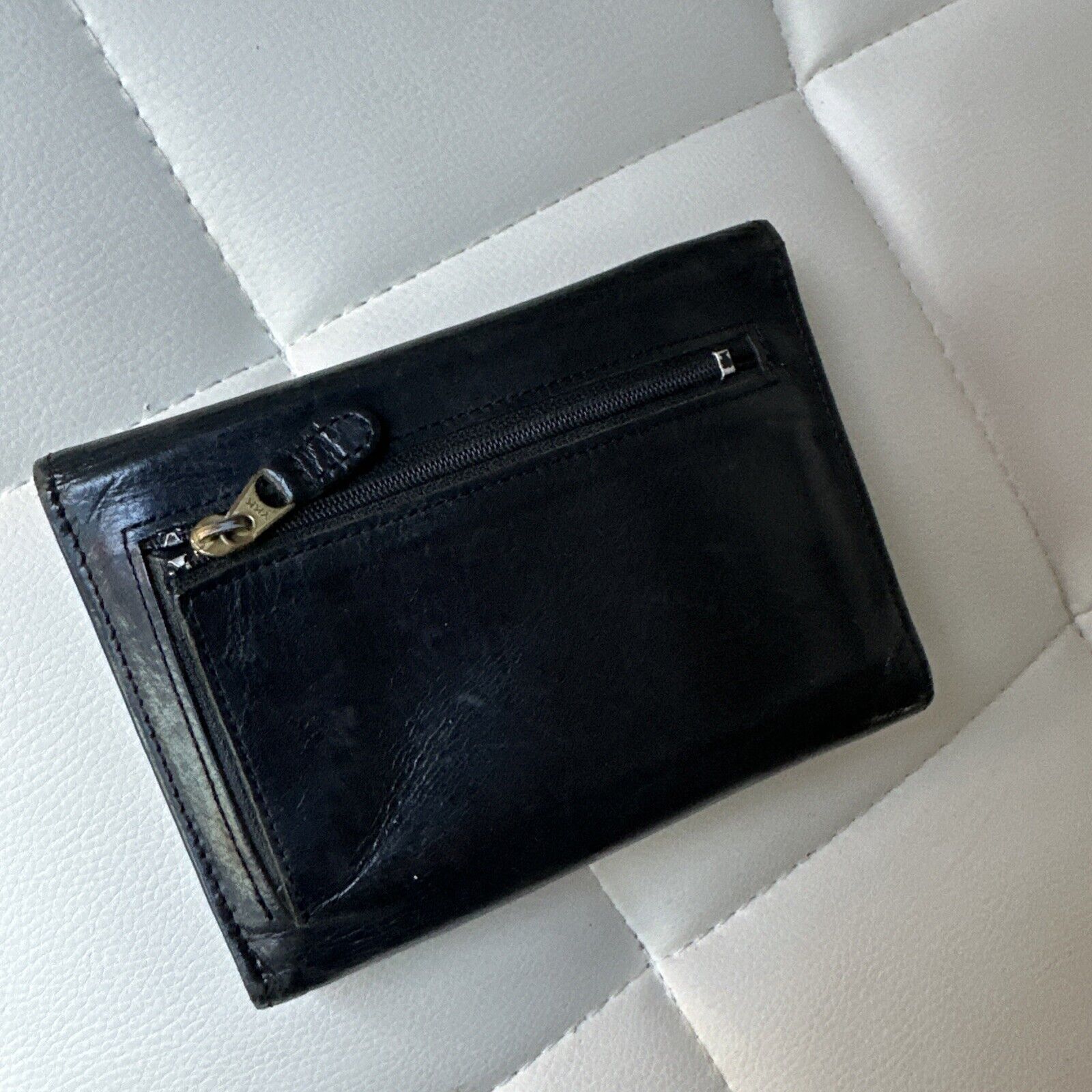 Coach Black Leather Tri-Fold Envelope Snap Clutch… - image 2