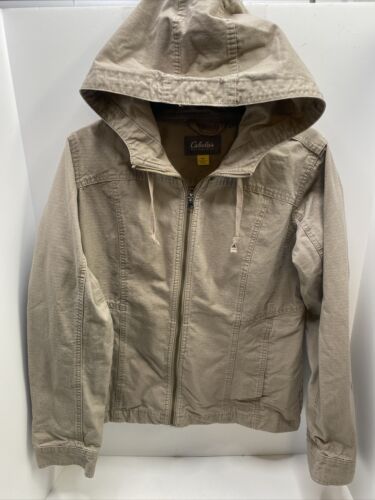 Cabelas full zip Beige jacket woman's 100% size Me