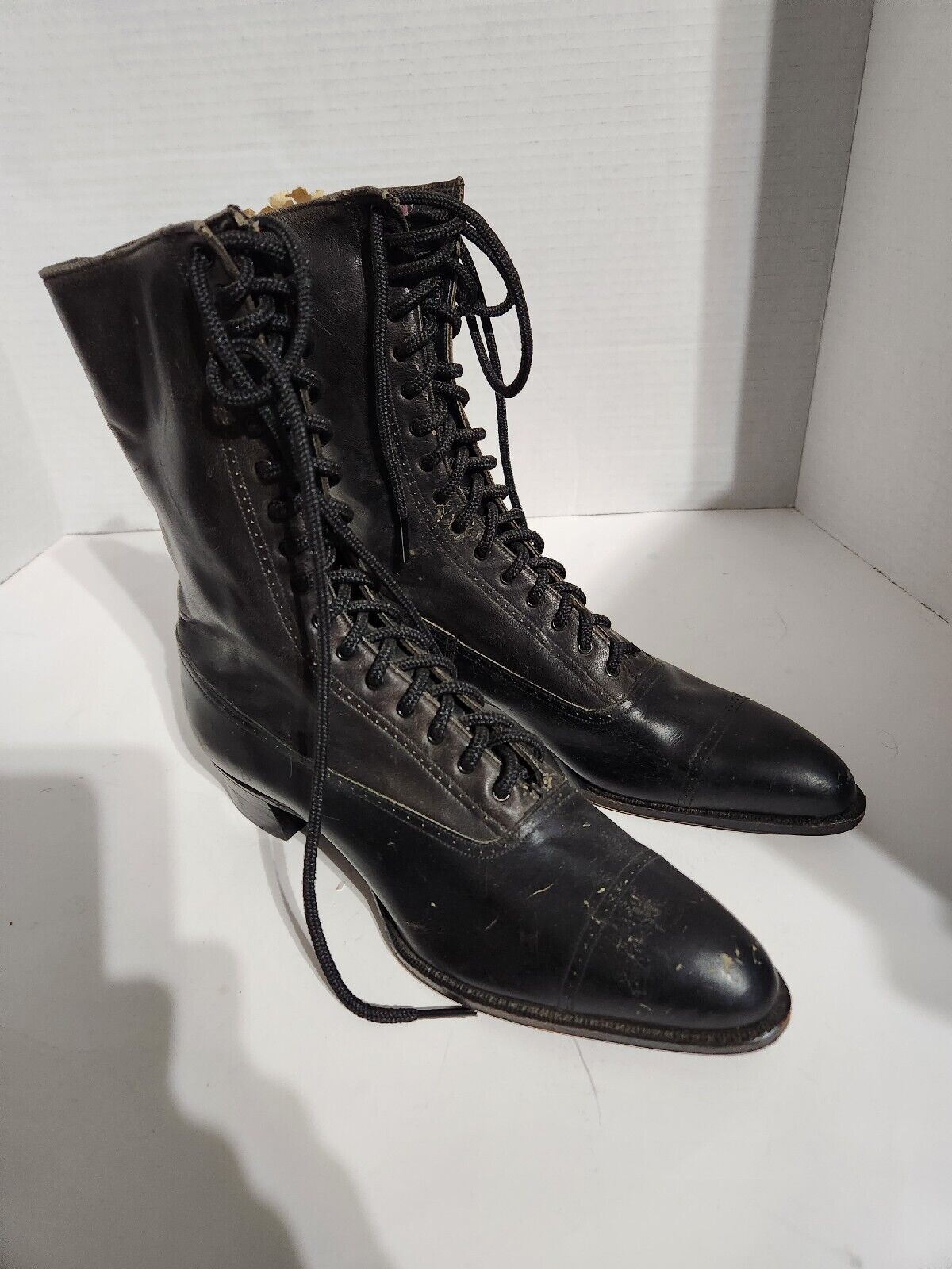 Antique Boots Victorian Edwardian Womens Black Le… - image 1