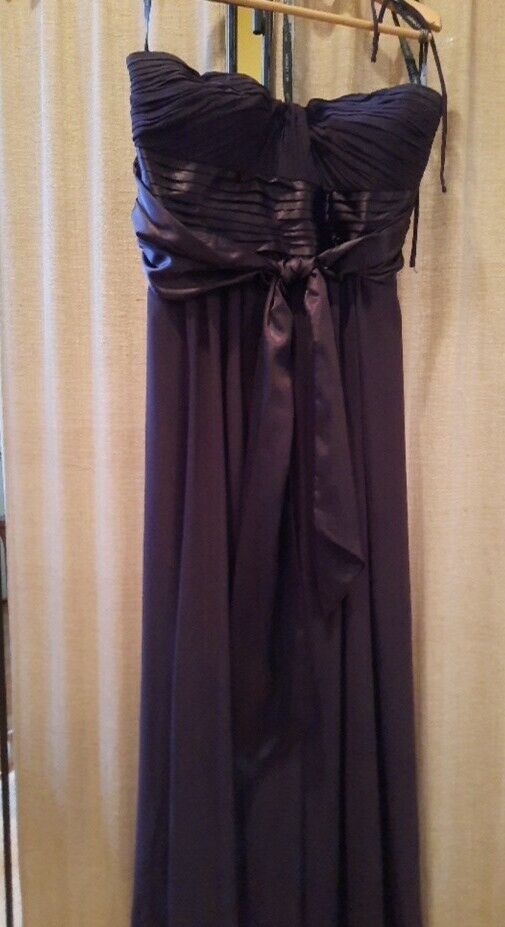 Bill Levkoff Plum Strapless Bridesmaid Dress Size… - image 1