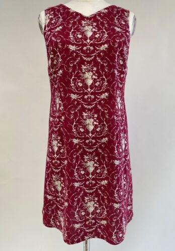 Talbots Petite Sheath Dress Red Linen Blend Toile… - image 1