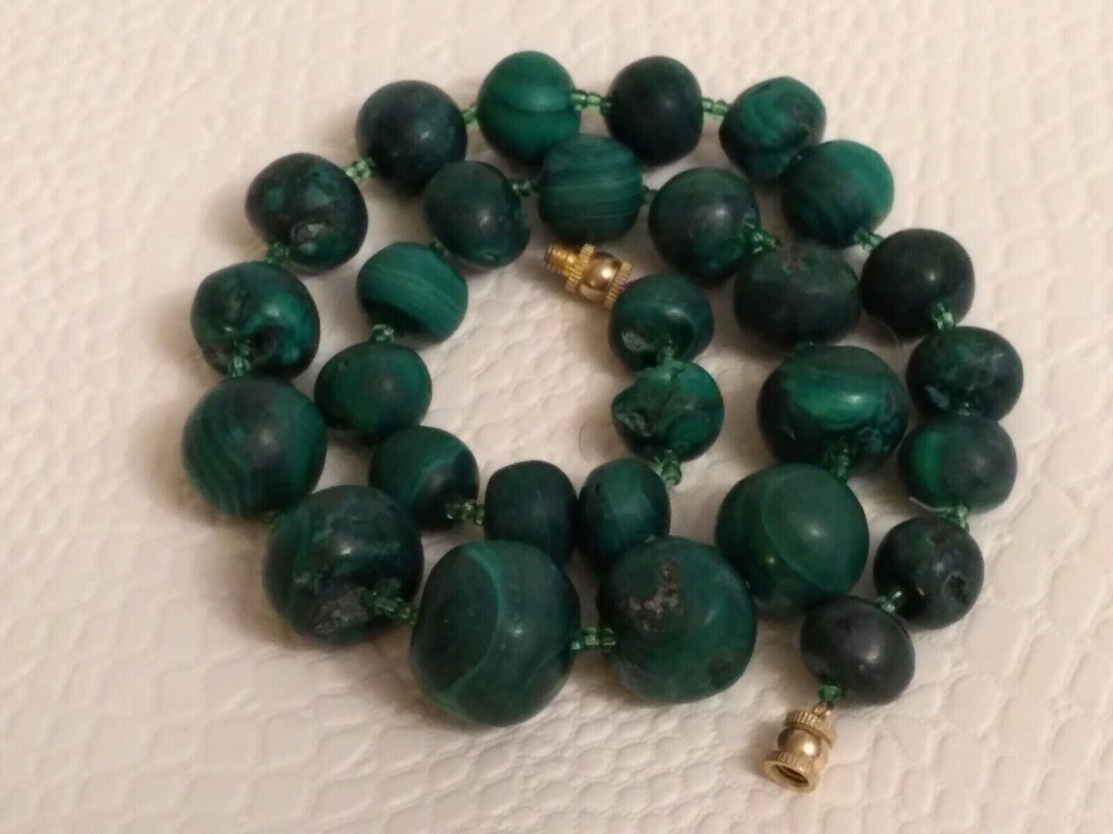 Antique Natural Dark Malachite Gemstone Hand Carv… - image 7