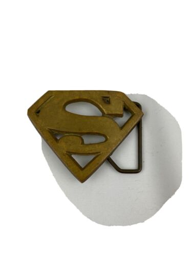 Vintage Superman "S" Belt Buckle - Solid Brass - … - image 1