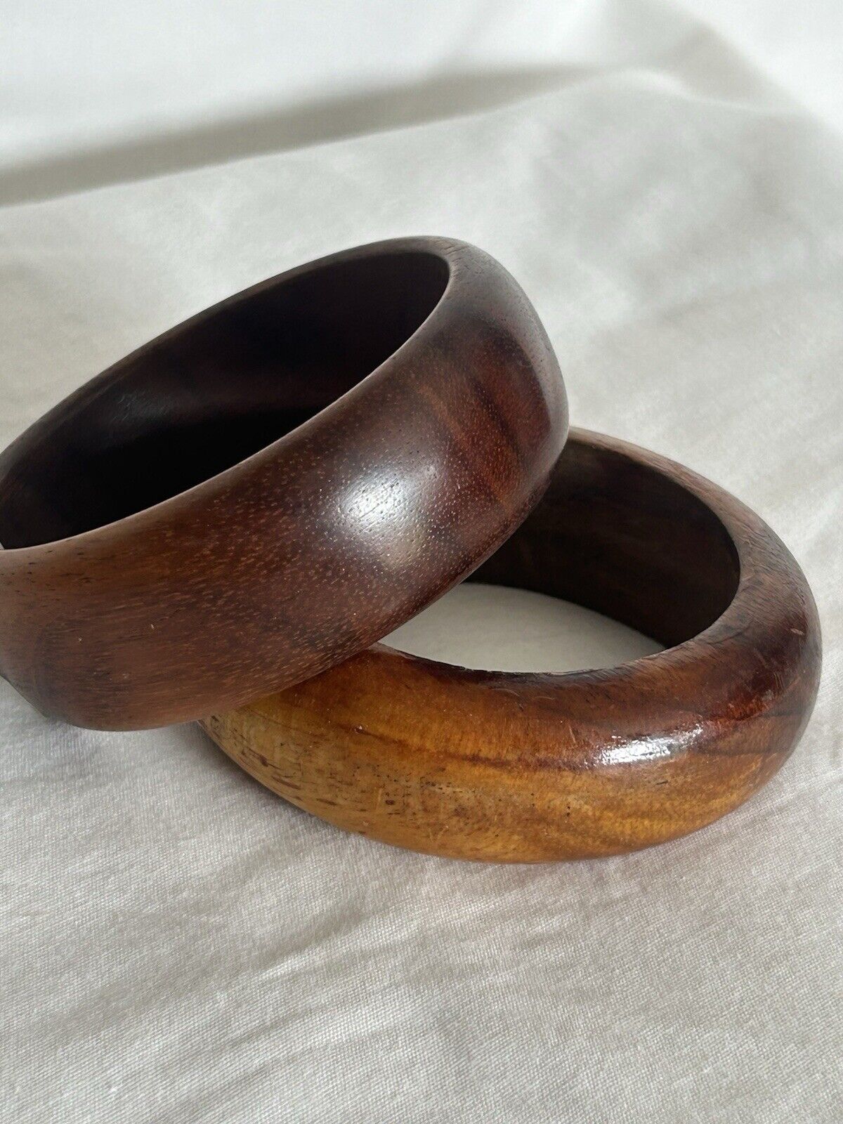 Hawaiian 2 Koa Handmade Bracelets 3”1/2 Dia. - image 2