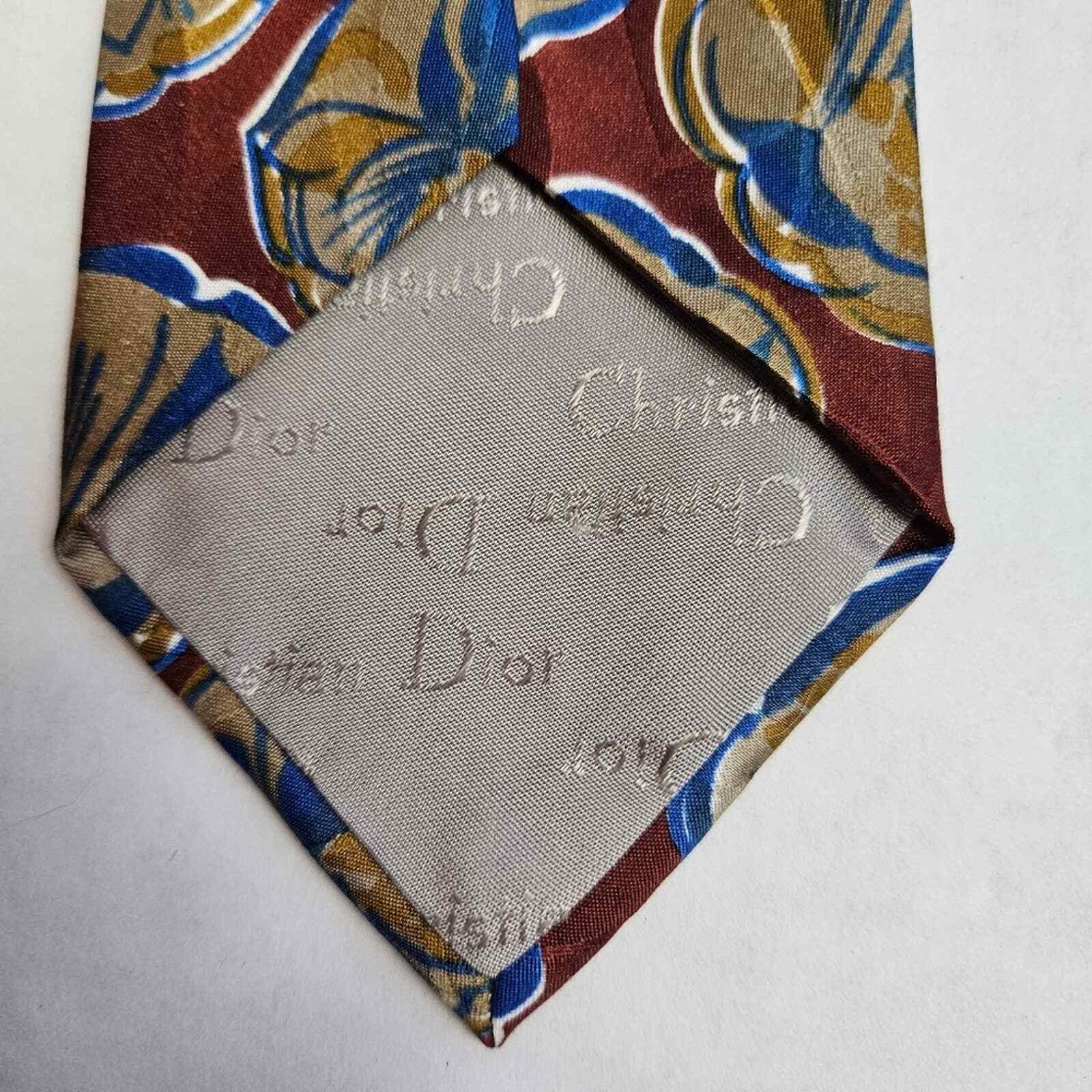 Christian Dior Men's Floral Silk Tie - image 3