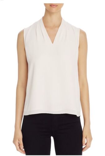 Tahari Larsa Sleeveless V-Neck Top Grey Women's Si