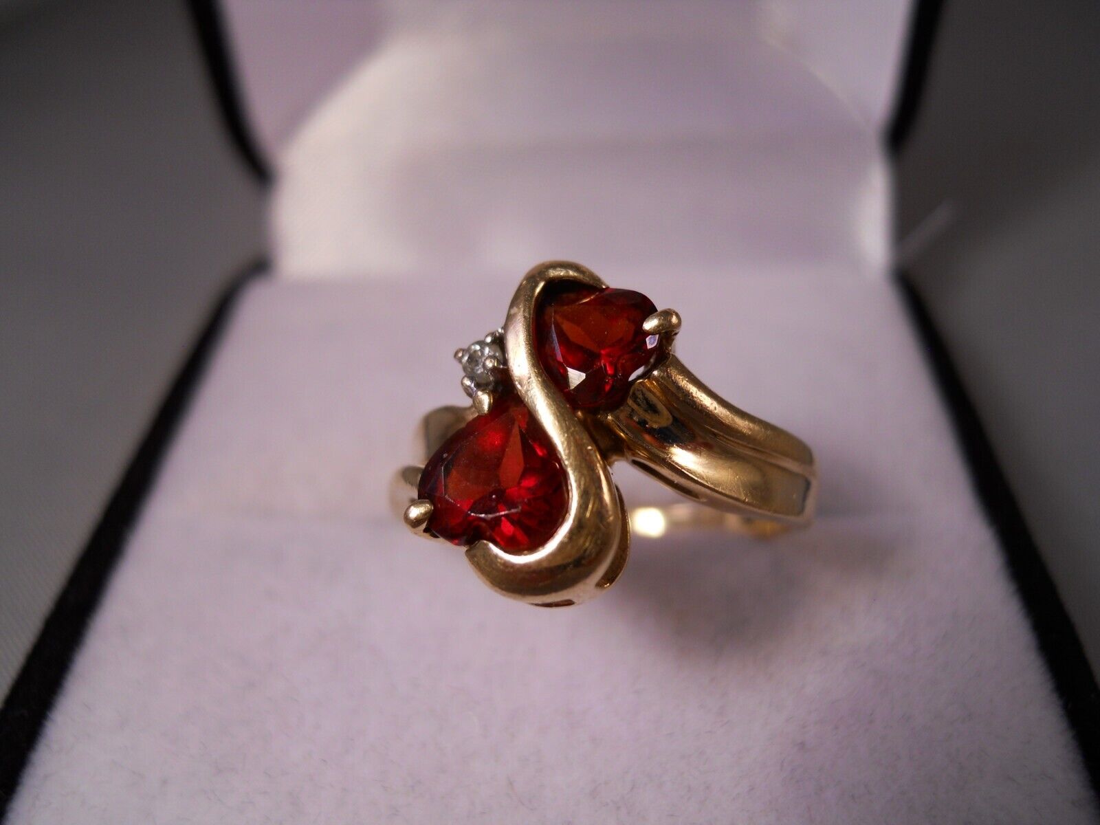 DESIGNER NY 10K YELLOW GOLD RED HEART CUT GARNETS… - image 8