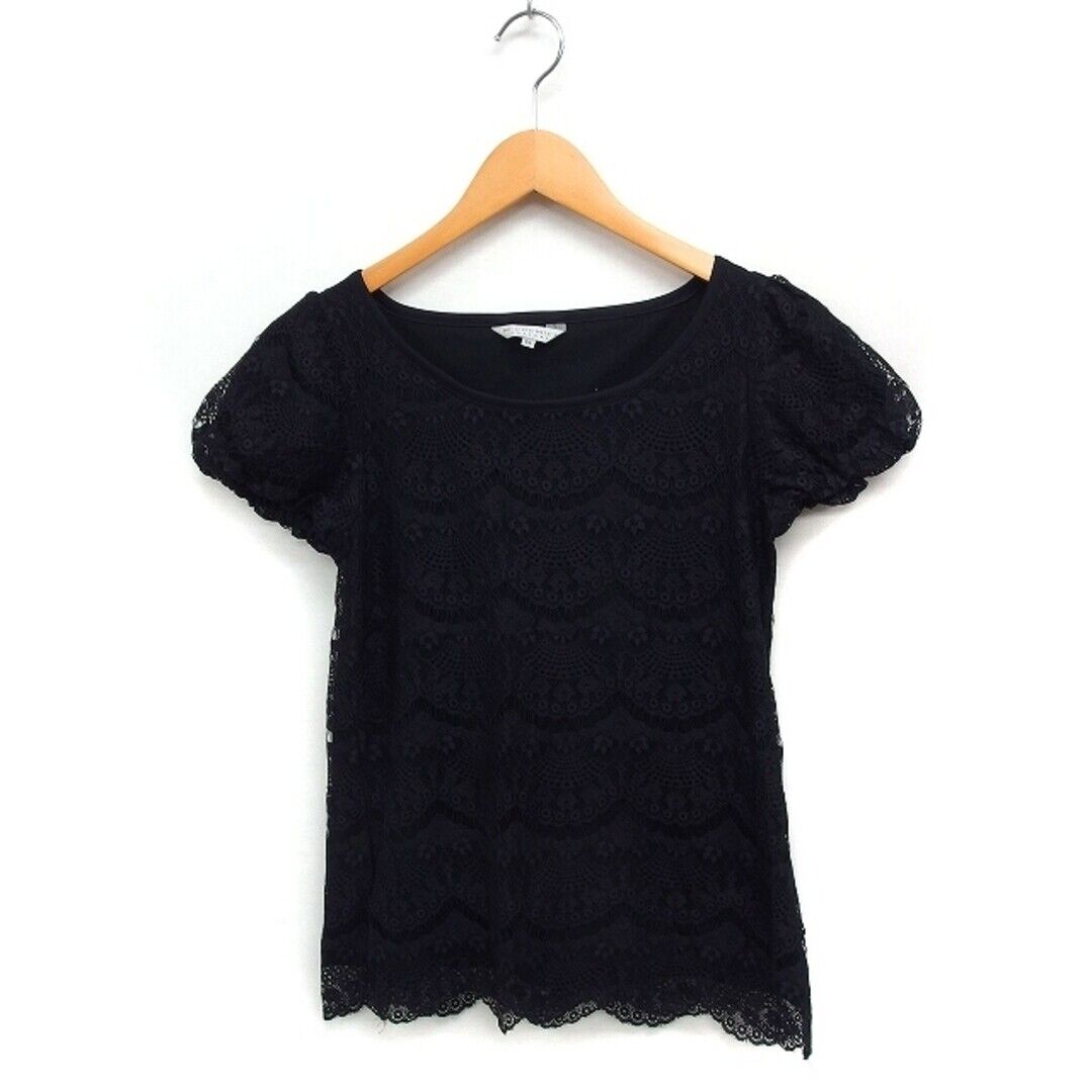 M Premier M-Premier Lace Blouse Puff Sleeve Boat … - image 1