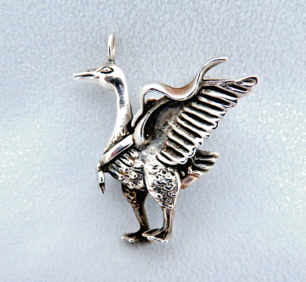 Vintage 925 Sterling Silver Flying Dragon Charm P… - image 3