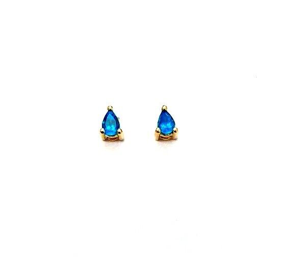 9ct Yellow Gold Apatite Stud Earrings, 0.8 Gram - image 1