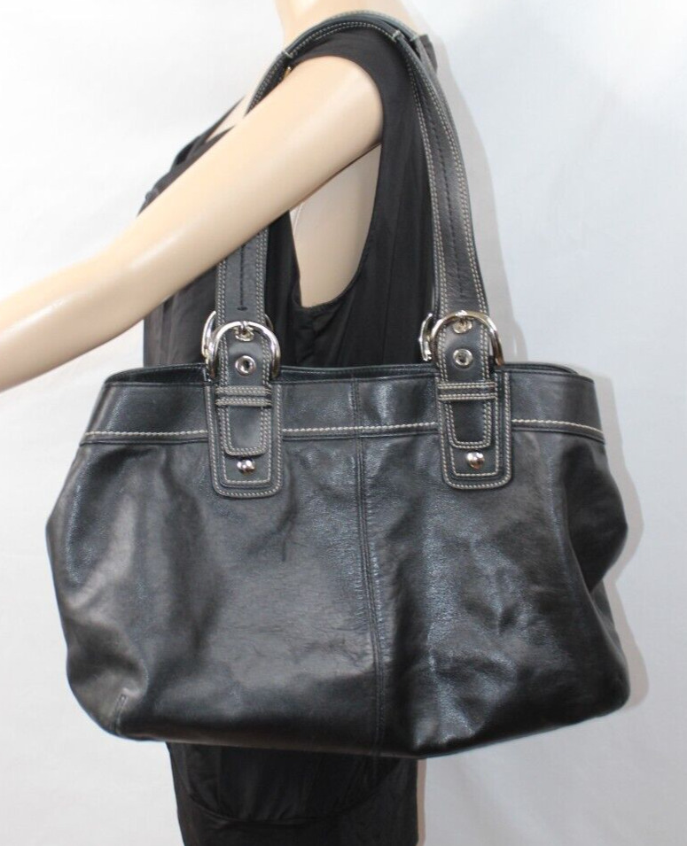 Coach Black Pleated Leather Soho Large Shoulder H… - image 3