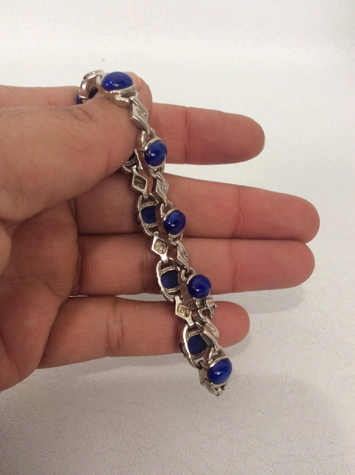 Gorgeous Vtg Hong Kong Sterling Silver 925 Lapis … - image 2