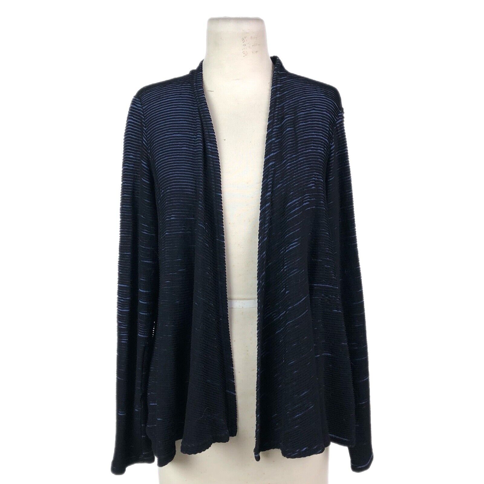 Cut Loose Blue Black Open Front Cardigan Wrap Str… - image 1