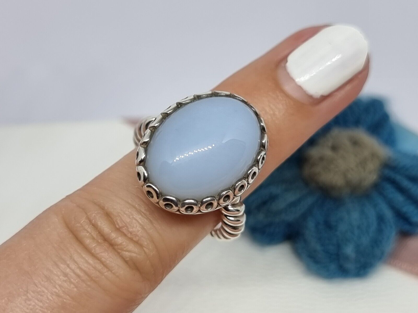 Genuine Pandora Chalcedony Forever my Friend Ring… - image 9