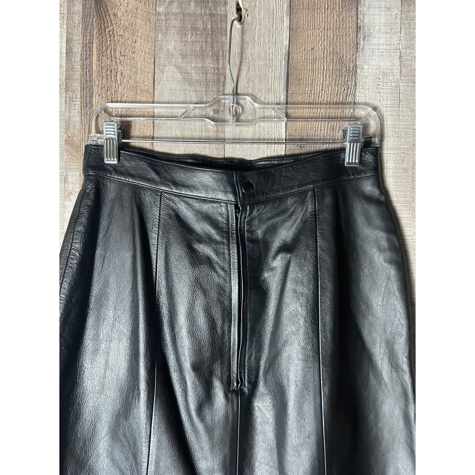 Wilsons Leather Vintage Black Leather Skirt - image 4