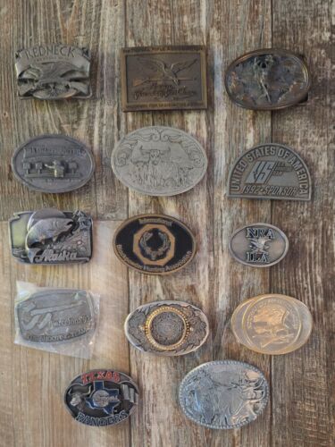 Vintage Lot of 14 Belt Buckles  Assortment - image 1