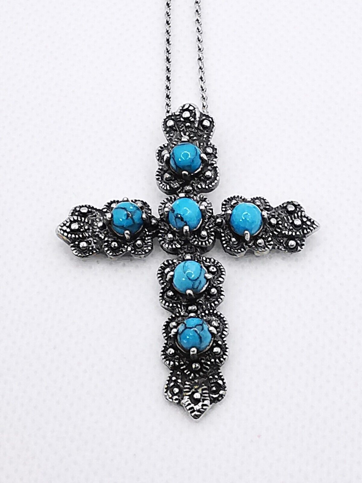 Noble Indian Jewelry Cross Silver 925 with Chain … - image 1