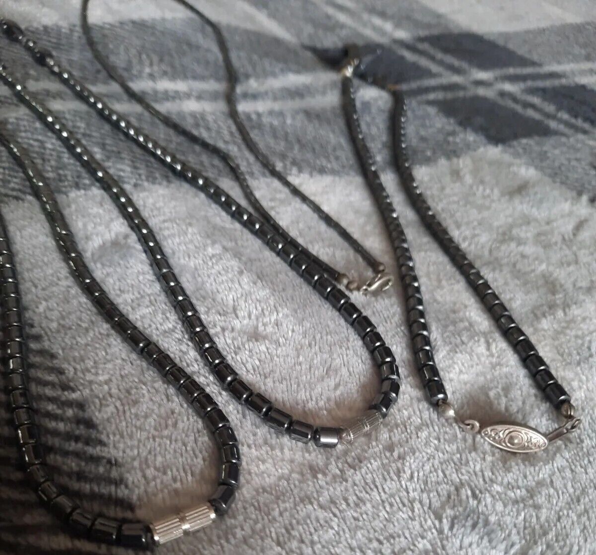 Lot Of 6 Vintage Hematite Beaded Necklaces - image 5