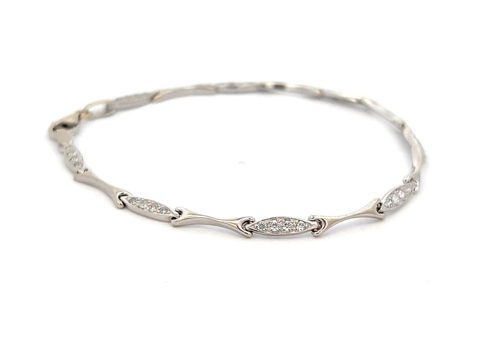 9ct White Gold Cubic Zirconia Bracelet - image 4