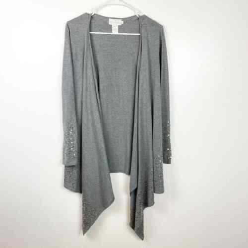 Soft Surroundings Soft Gray Cascade Open Cardigan… - image 1