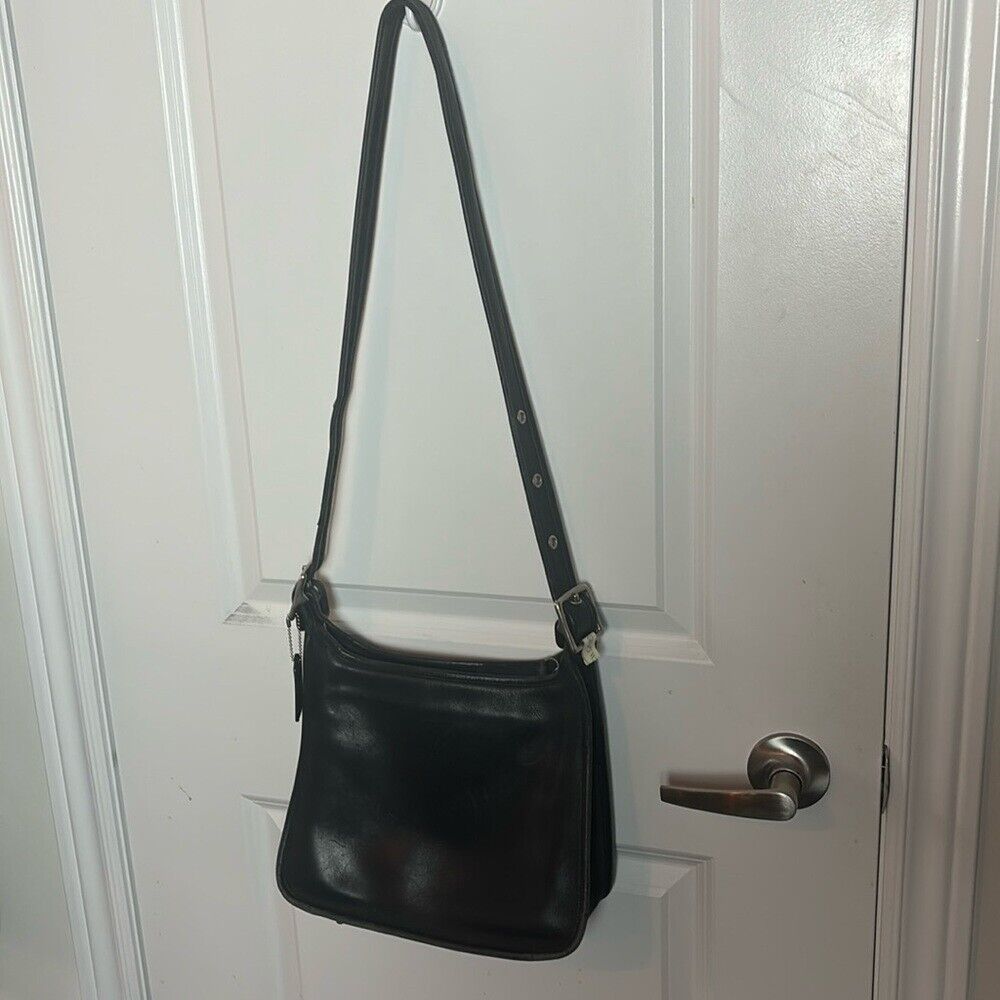 Vintage Coach Black Leather Zip Legacy Bag - image 3