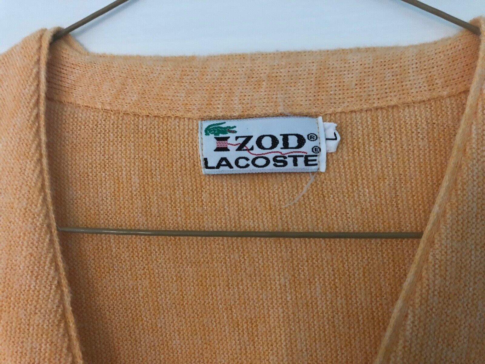 Vintage IZOD LACOSTE Cardigan Sweater 1970's YELL… - image 5