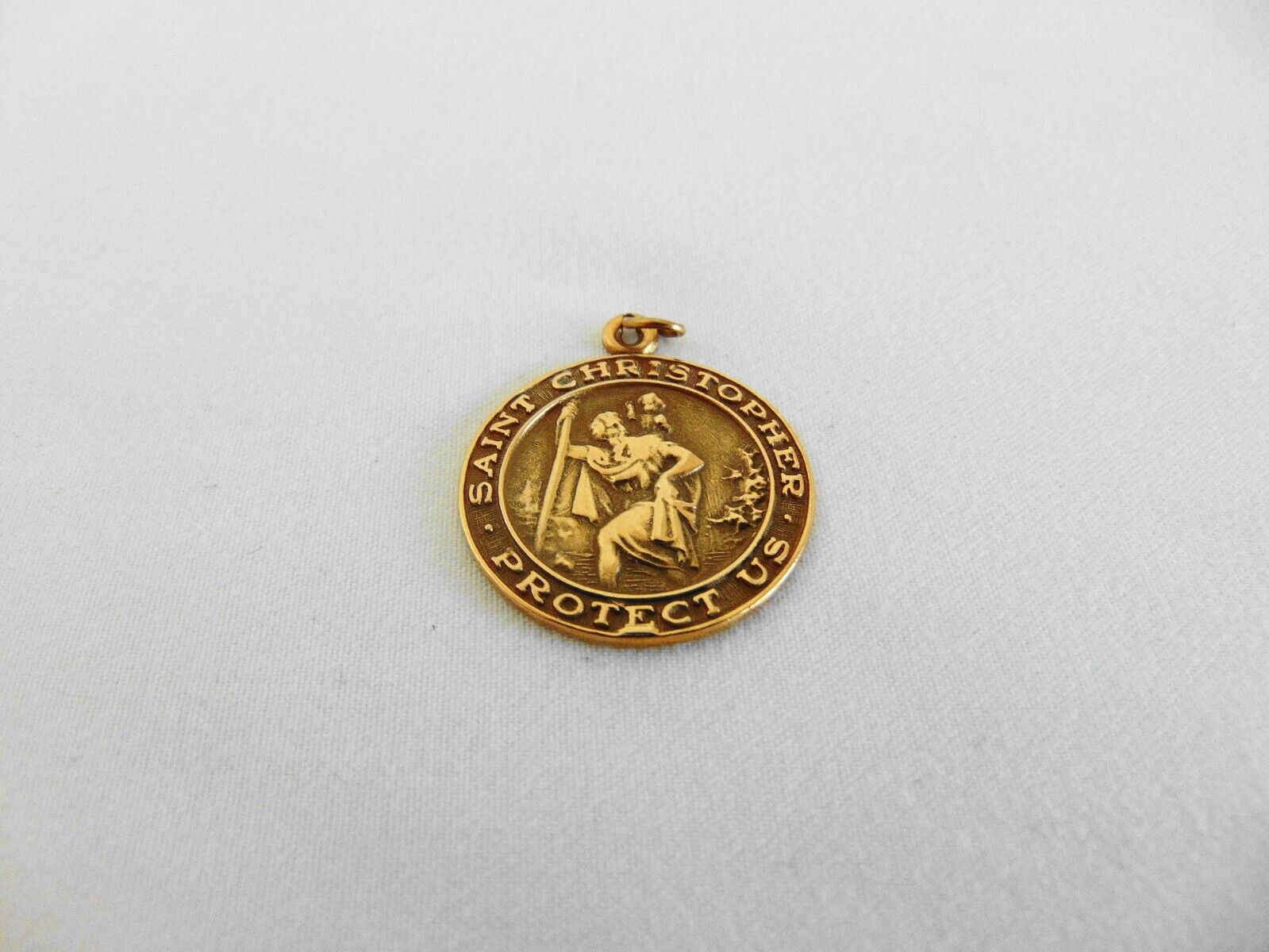 Vintage  14k Yellow Gold St Christopher Pendant (… - image 2