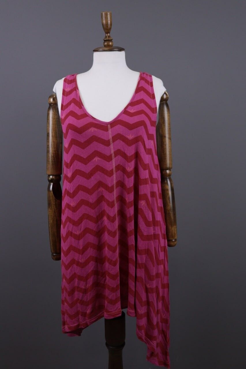 GUDRUN SJODEN Purple Stripe Lagenlook Sleeveless … - image 1