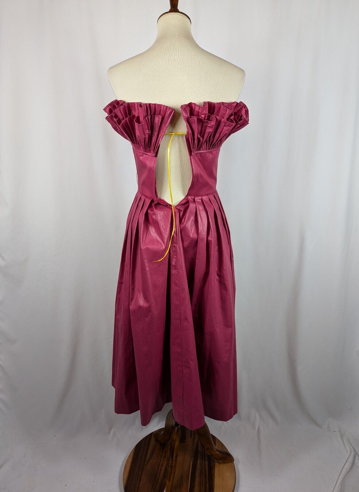 Victor Costa Pink Dress Taffeta Pleat Evening Wed… - image 3