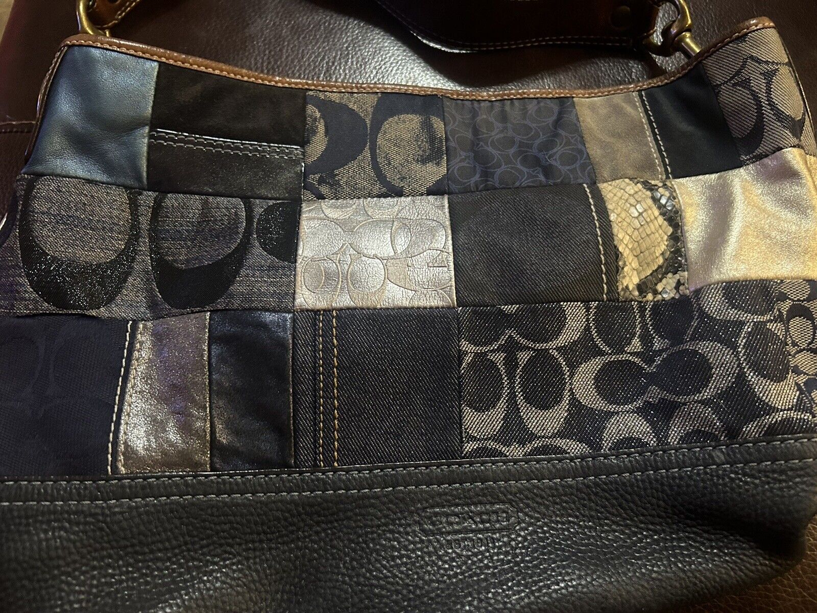 Coach Denim Patchwork Rare Shoulder Bag - image 2