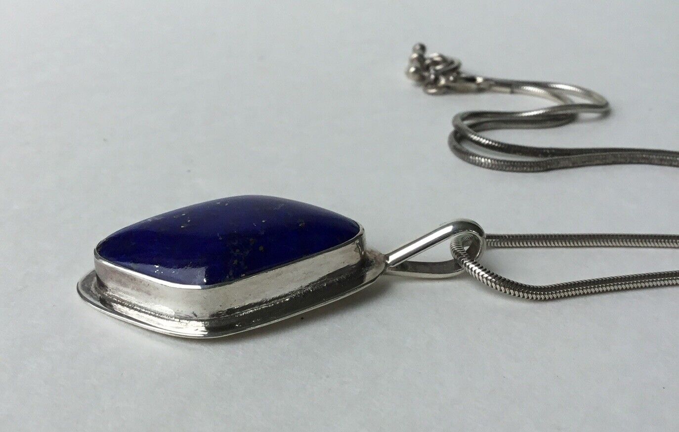 Vintage Sterling Silver Designer Signed Lapis Laz… - image 5