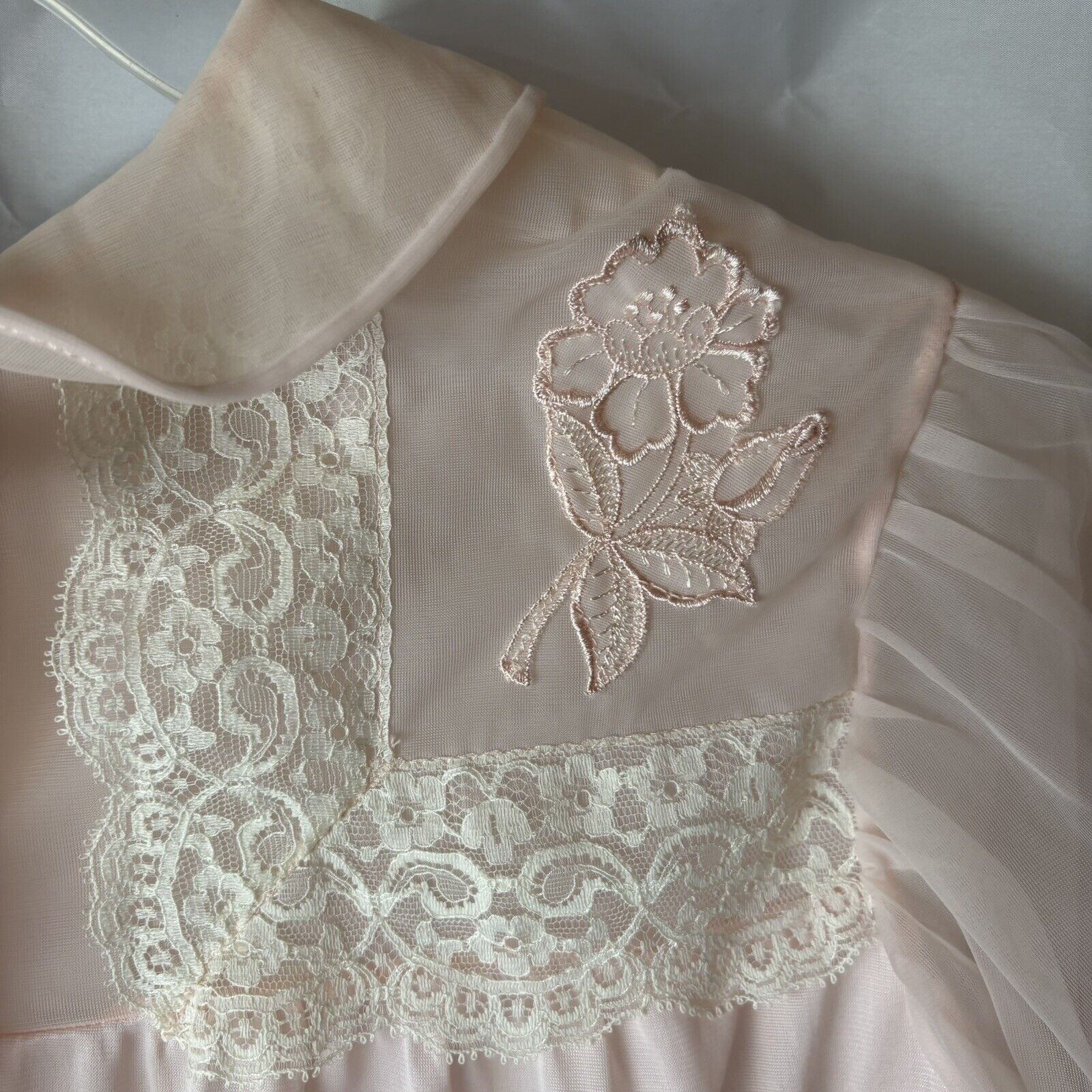 1960 Small Babydoll Pink Peignoir Vintage Texshee… - image 6