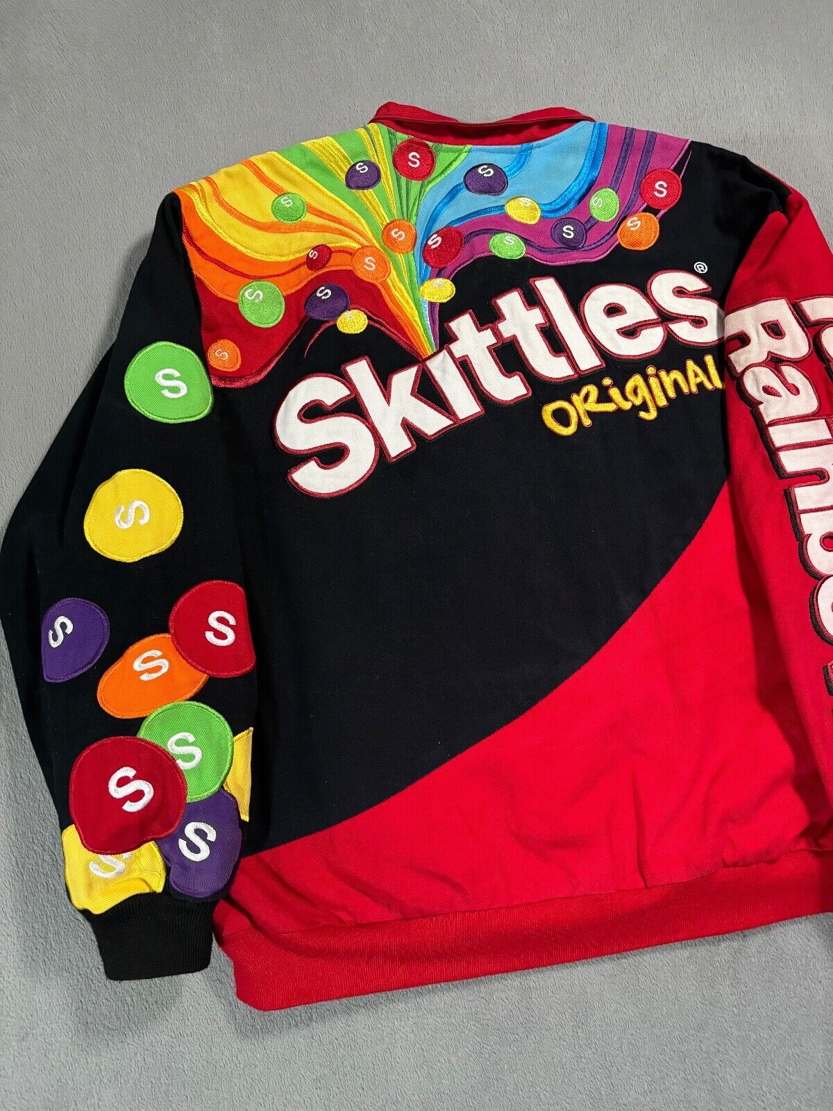 Vintage Skittles JH Design Nascar Varsity Bomber … - image 6