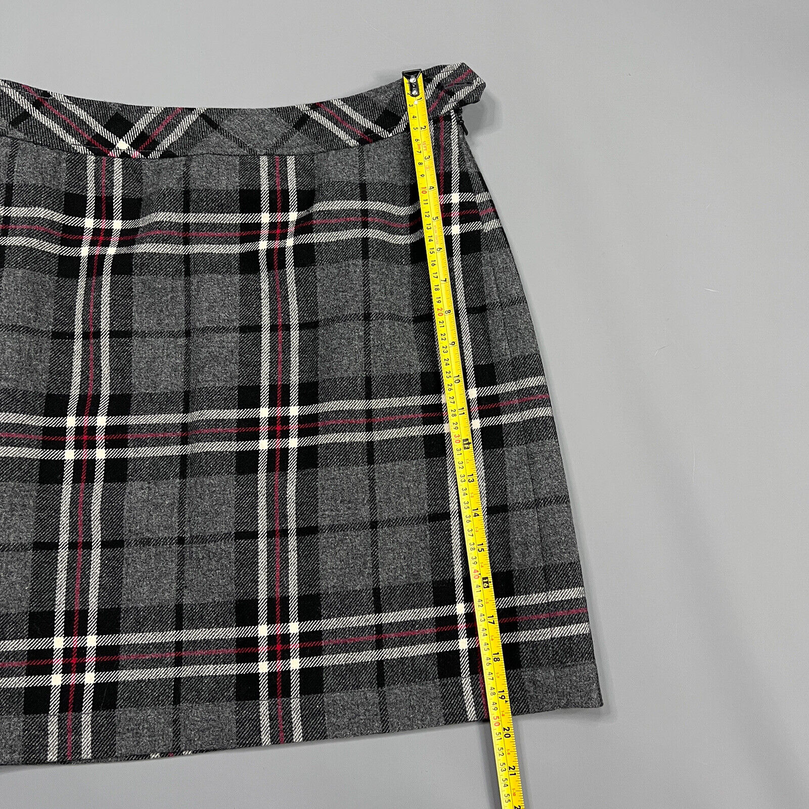 Eddie Bauer Skirt M L Womens Grey Mix Tartan Plai… - image 3