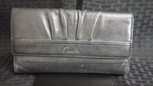 Vintage Soho Coach Black Soft Leather Pleated Wom… - image 1