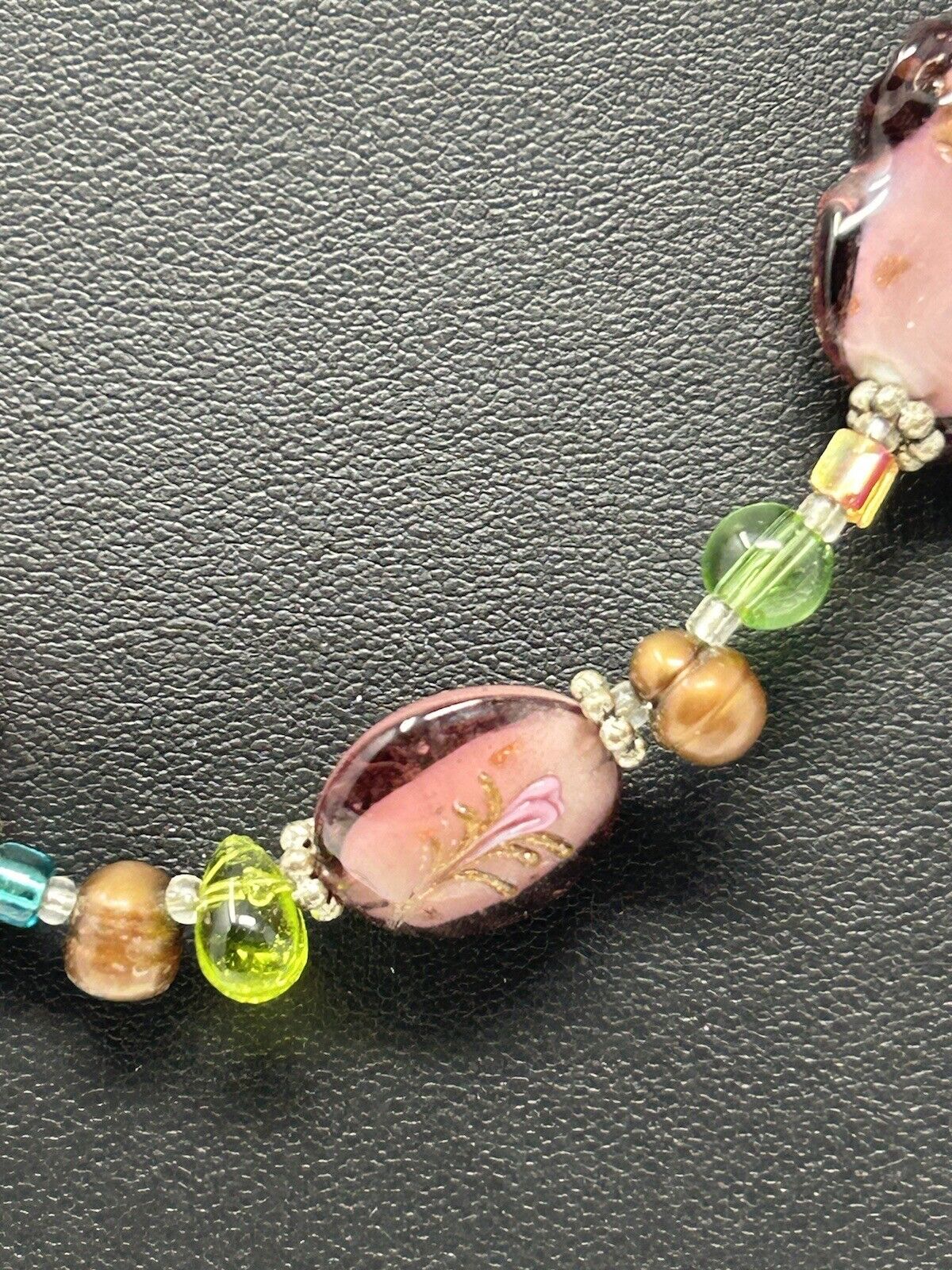 vintage premier design art glass choker necklace - image 2