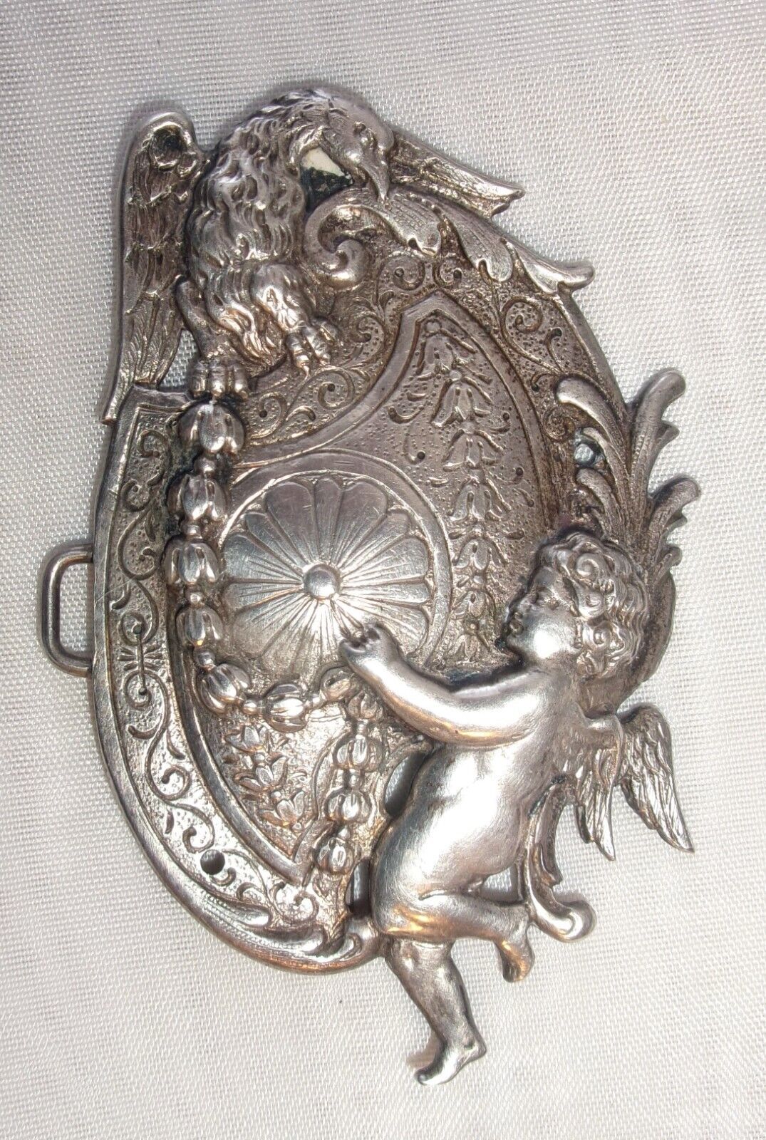 Stunning Victorian antique repousse Angel & Eagle… - image 8