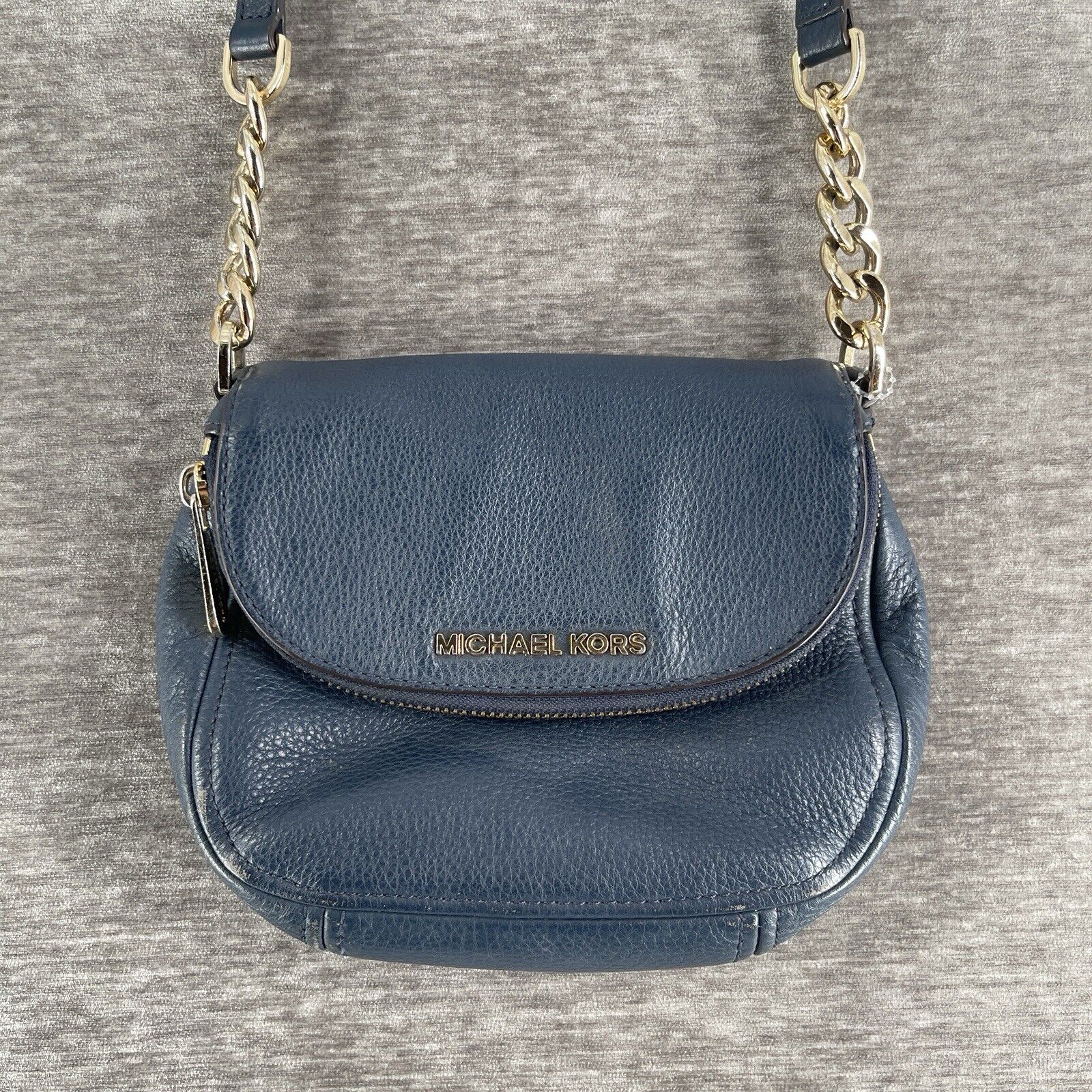 Michael Kors Bedford Flap Crossbody Navy Blue Bag… - image 3