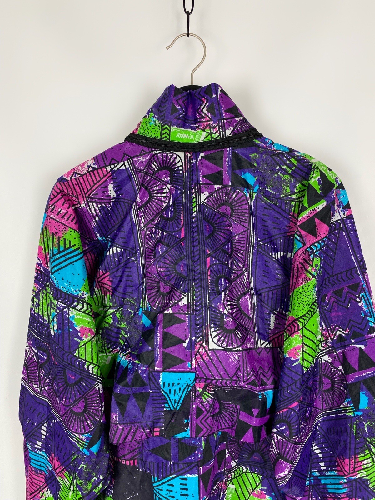 Vintage K-Way Multicolor Rain Jacket Size L - image 8