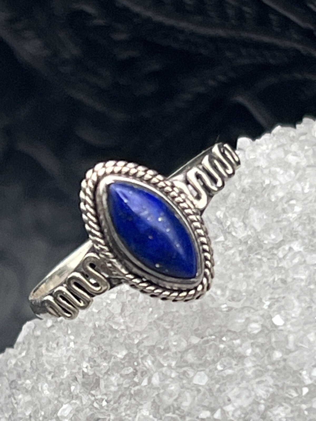 Gorgeous Lapis Lazulli Sterling Silver Ring 925 S… - image 4