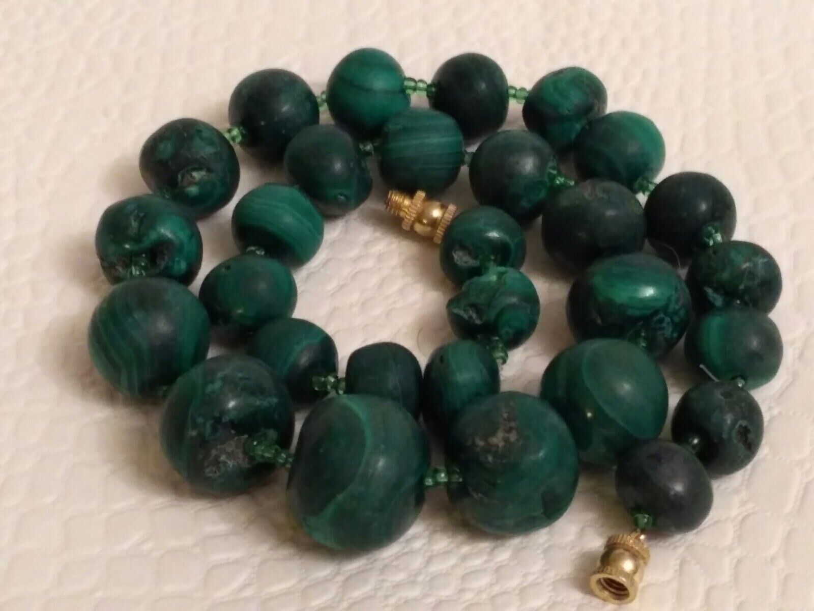 Antique Natural Dark Malachite Gemstone Hand Carv… - image 6