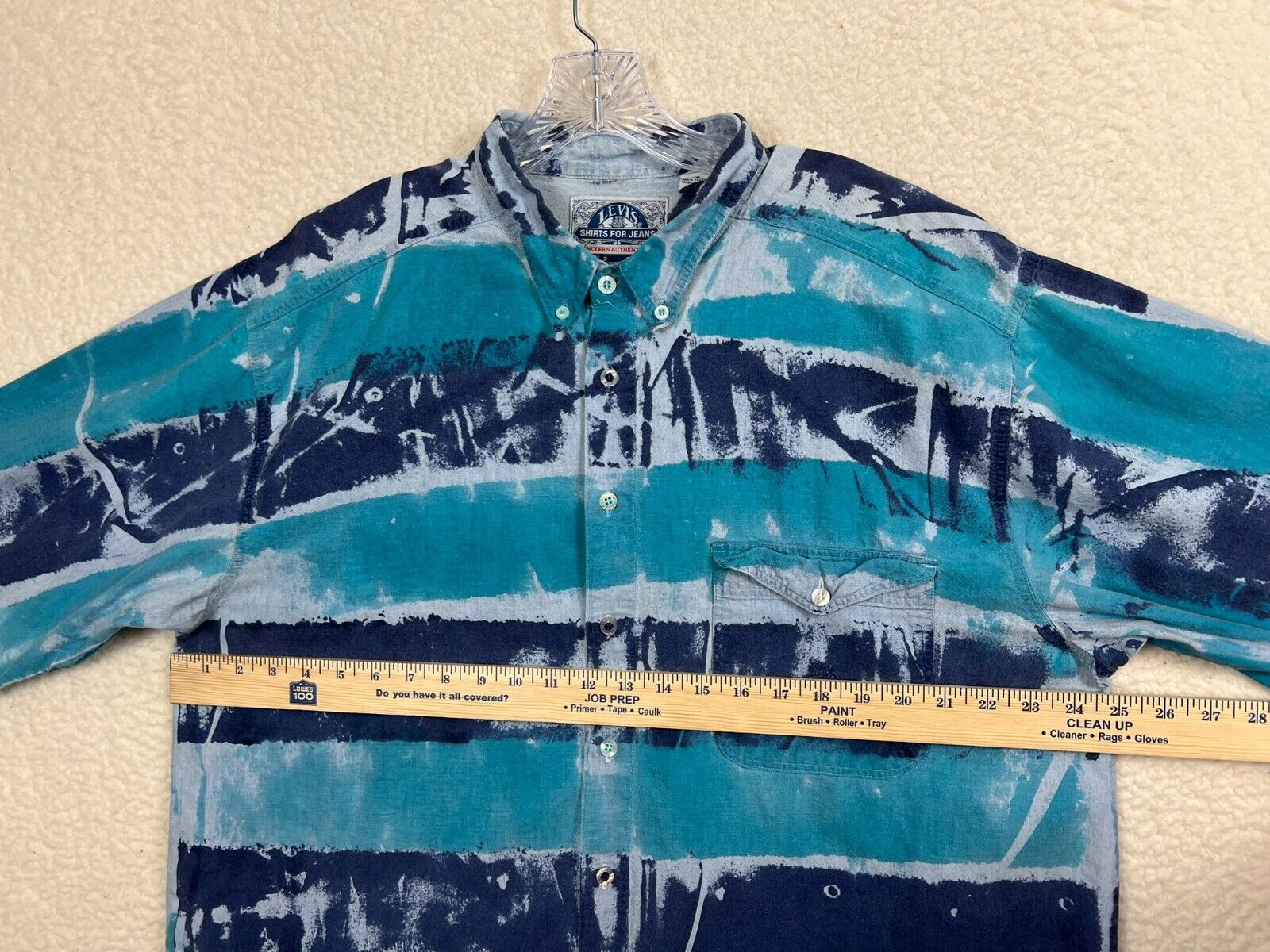 Levis Shirt Mens XL Tie Dye Blue Real Indigo Vint… - image 5