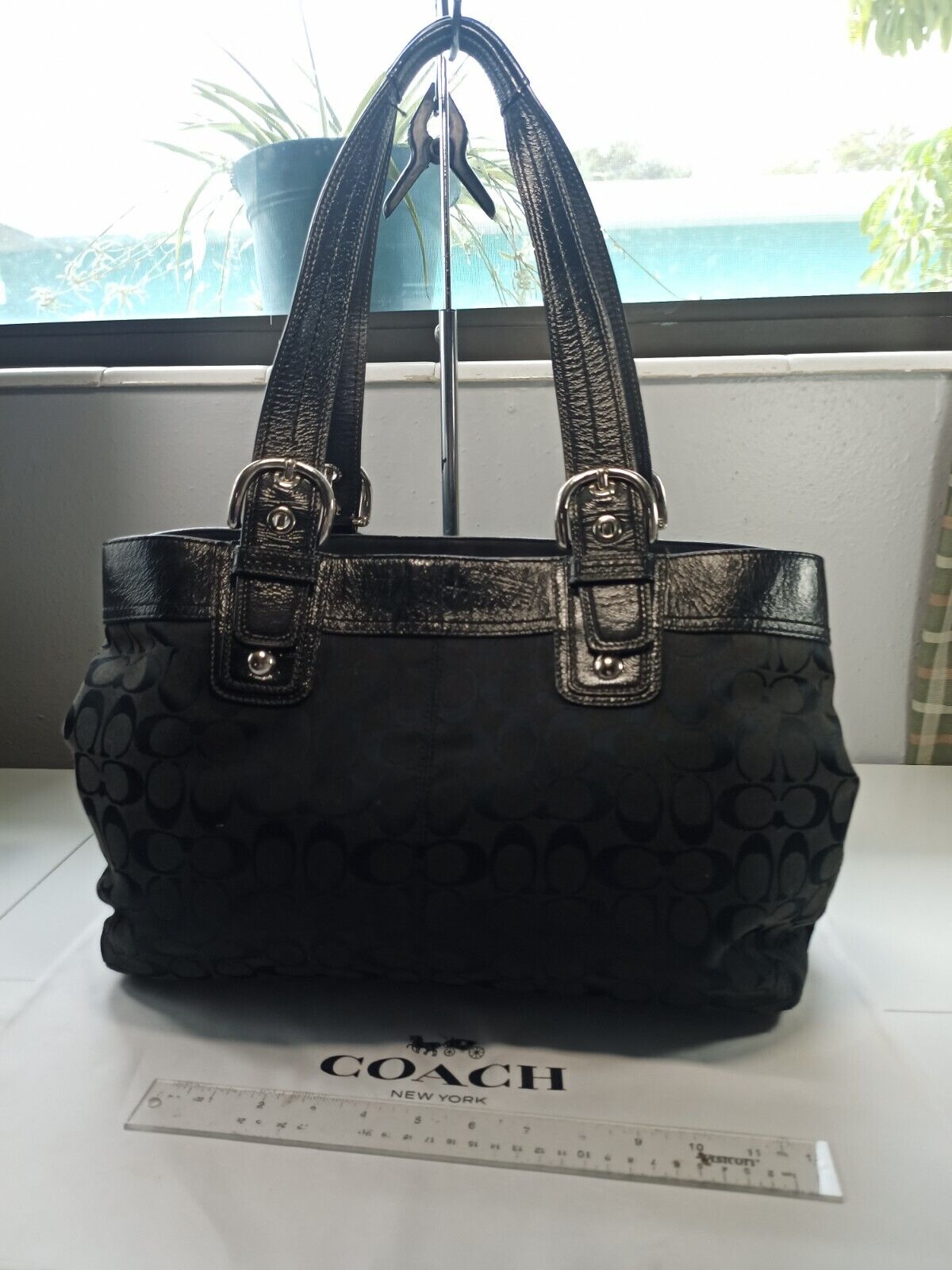 Coach Soho Ex Large Black Purse Shoulder Bag Sign… - image 8