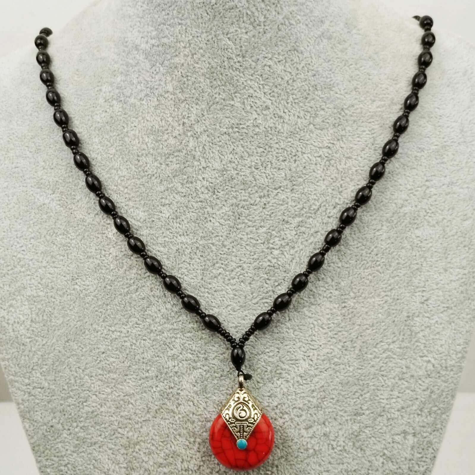 Vintage Black Onyx Necklace , free shipping - image 4