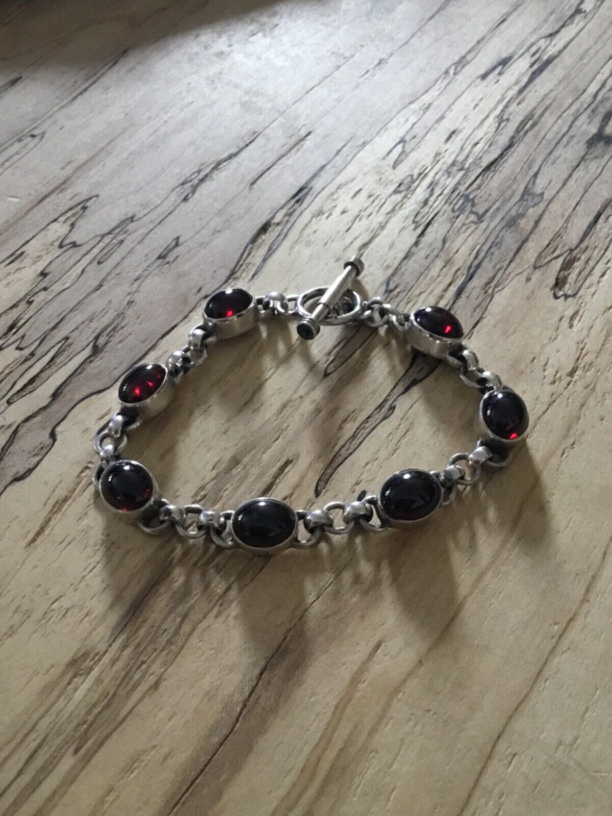 Silpada Garnet and Sterling Silver Bracelet - image 1