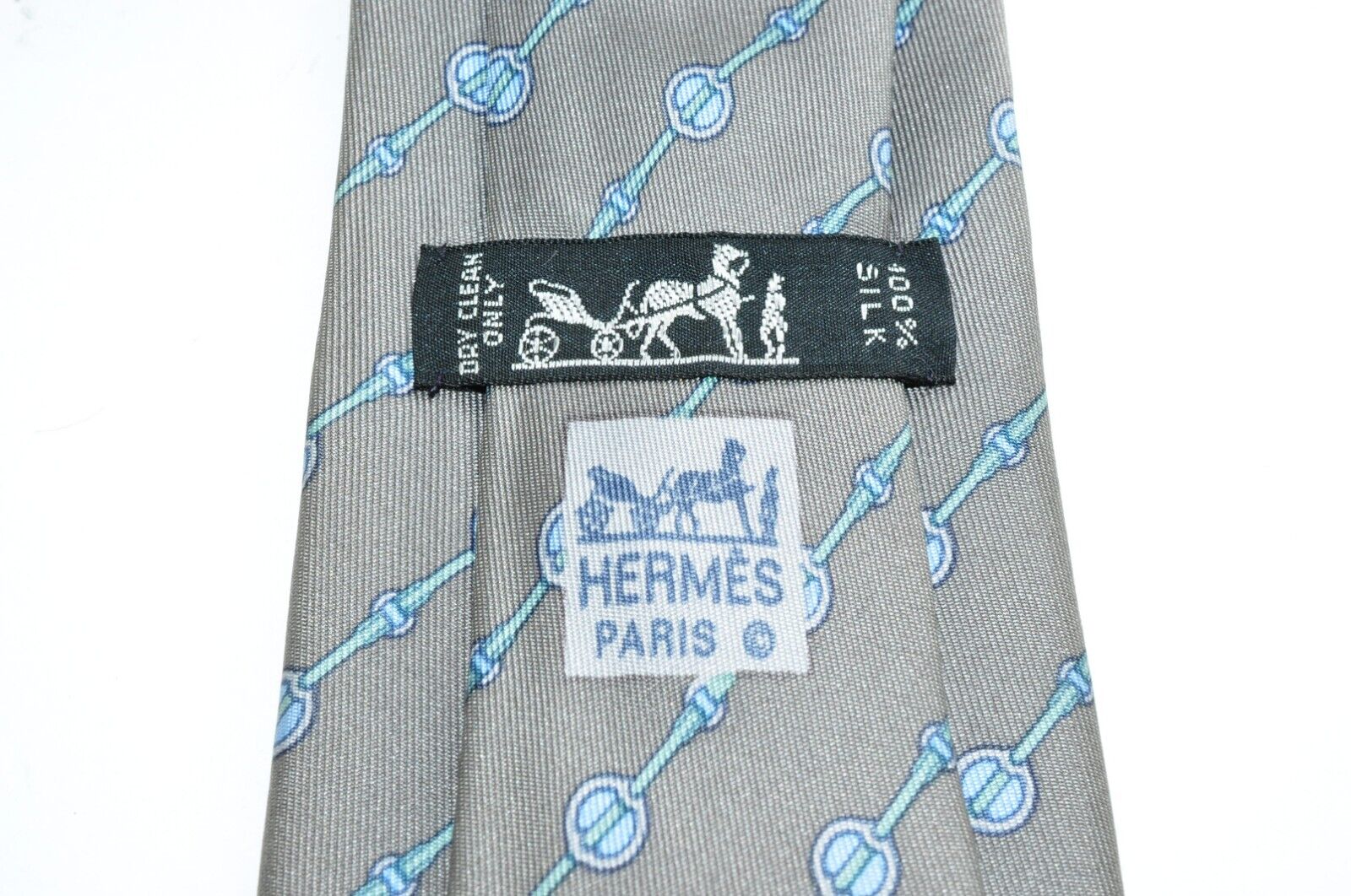 Hermes Tie Regular Whole Pattern 7061 TA Gray Soi… - image 5