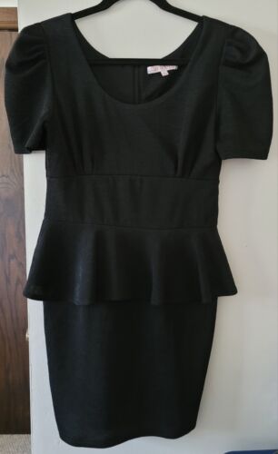 Day And Night Black Peplum Dress Size Large